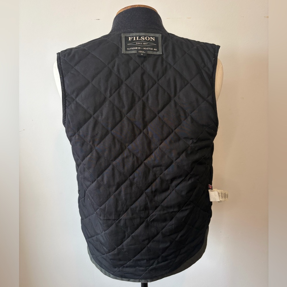 Filson Tin Cloth Insulated Work Vest. XS. Faded Black. - Picture 16 of 16